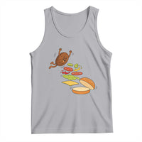 Funny Burger Ingredients Flying Into Bun Tank Top Fast Food Lover Gift