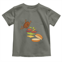 Funny Burger Ingredients Flying Into Bun Toddler T Shirt Fast Food Lover Gift