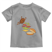 Funny Burger Ingredients Flying Into Bun Toddler T Shirt Fast Food Lover Gift