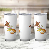Funny Burger Ingredients Flying Into Bun Tumbler Cup Fast Food Lover Gift