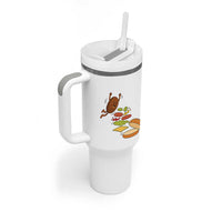 Funny Burger Ingredients Flying Into Bun Tumbler With Handle Fast Food Lover Gift