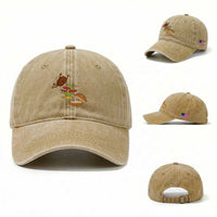 Funny Burger Ingredients Flying Into Bun Washed Cotton Baseball Cap Fast Food Lover Gift