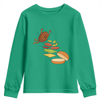 Funny Burger Ingredients Flying Into Bun Youth Sweatshirt Fast Food Lover Gift