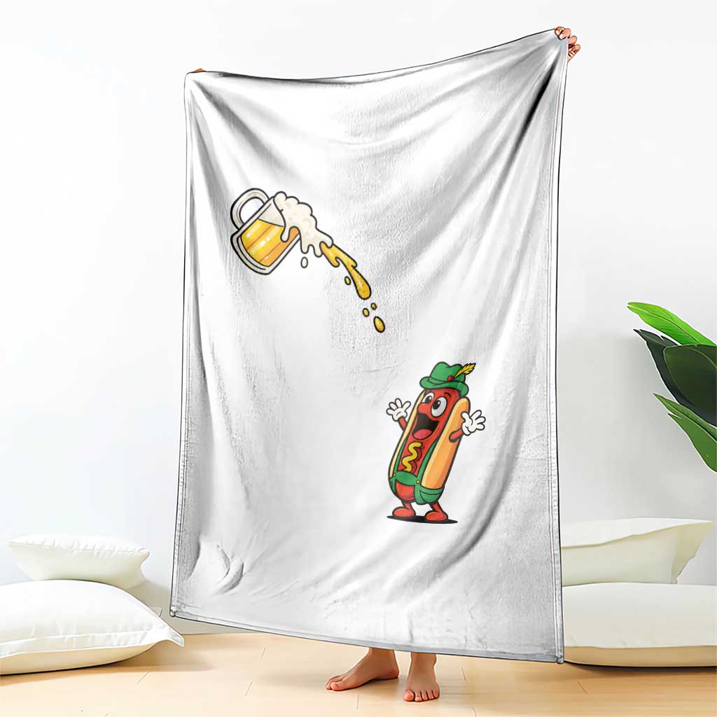 Funny Sausage Waiting For Beer Throw Blanket Oktoberfest Gift