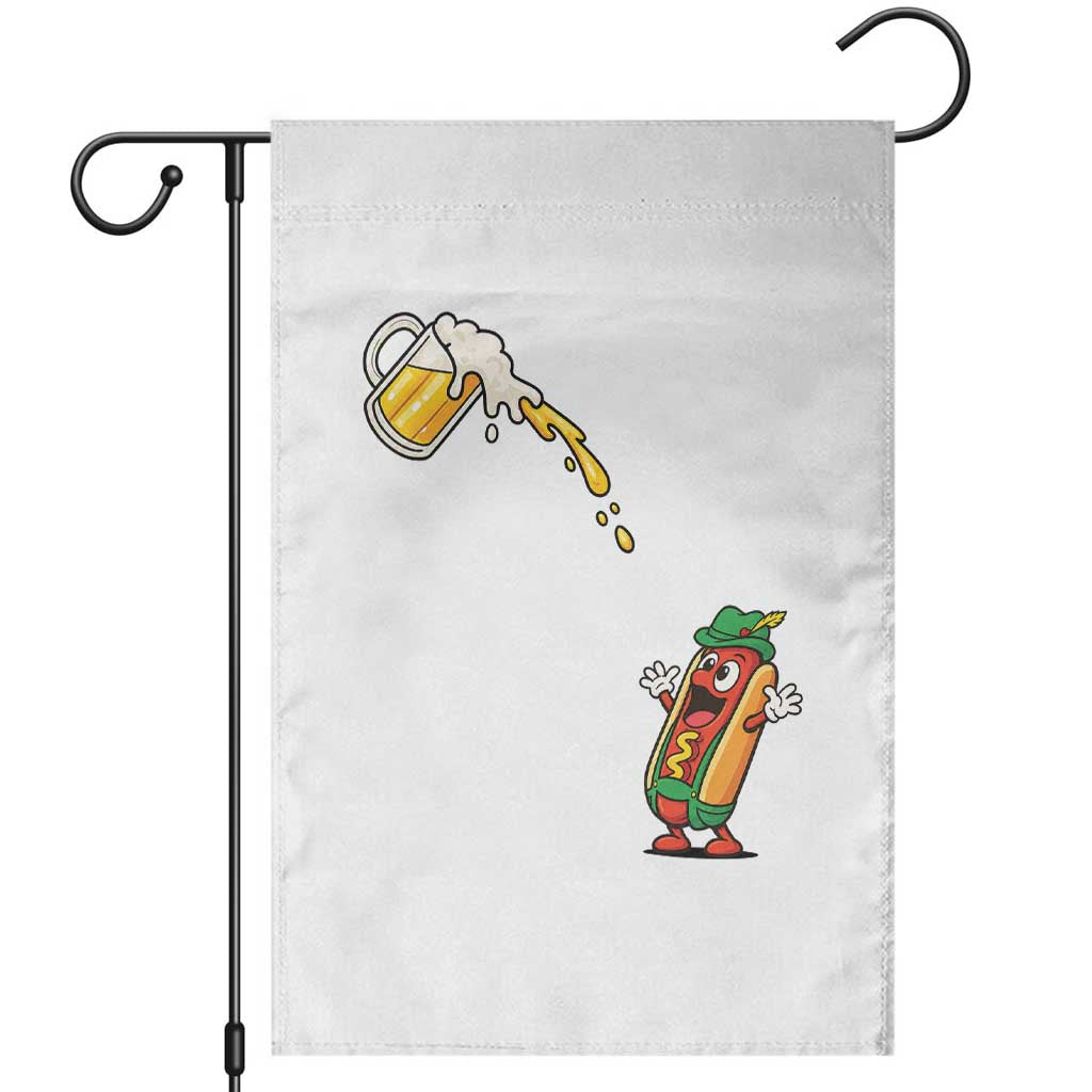 Funny Sausage Waiting For Beer Garden Flag Oktoberfest Gift