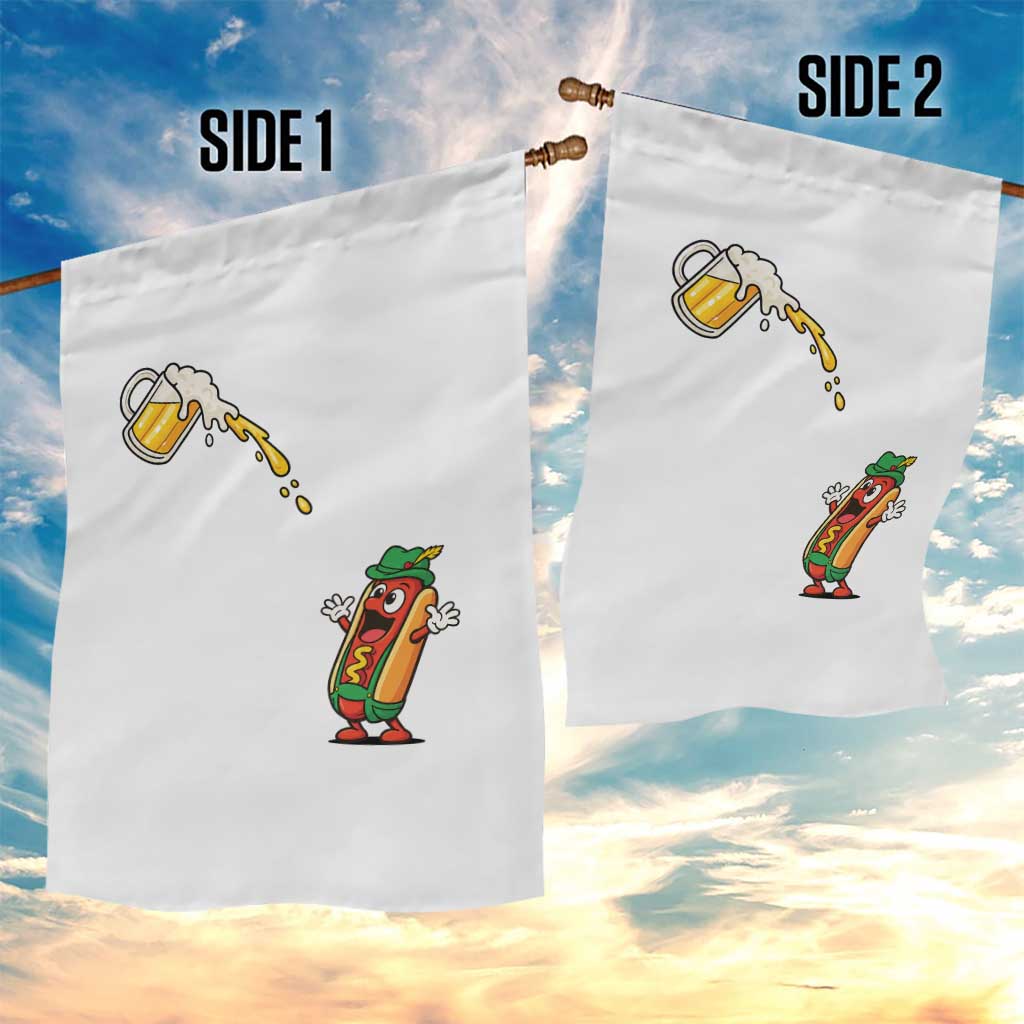 Funny Sausage Waiting For Beer Garden Flag Oktoberfest Gift