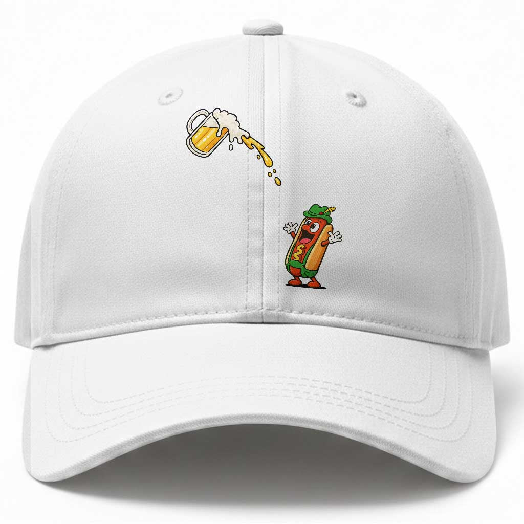 Funny Sausage Waiting For Beer Baseball Cap Oktoberfest Gift