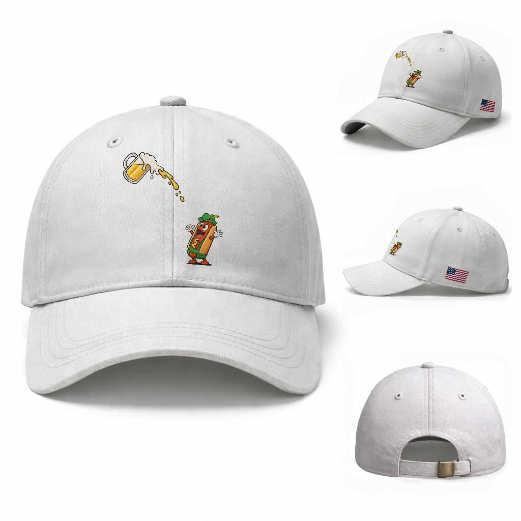 Funny Sausage Waiting For Beer Baseball Cap Oktoberfest Gift