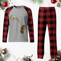 Funny Sausage Waiting For Beer Plaid Pajama Set Oktoberfest Gift