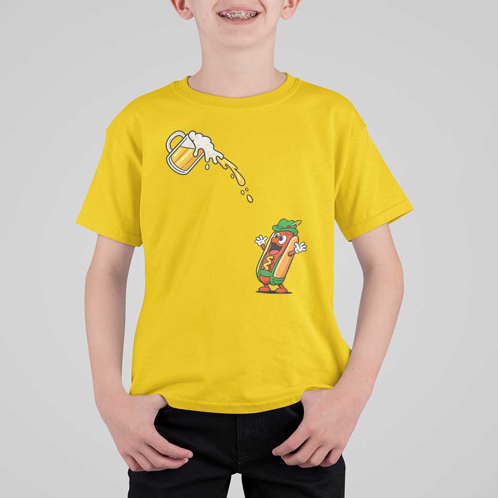 Funny Sausage Waiting For Beer T Shirt For Kid Oktoberfest Gift