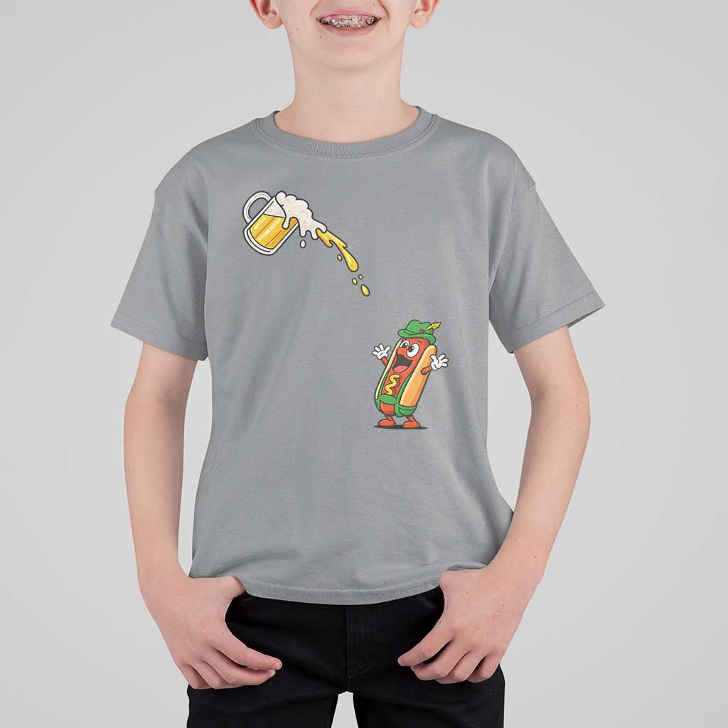 Funny Sausage Waiting For Beer T Shirt For Kid Oktoberfest Gift