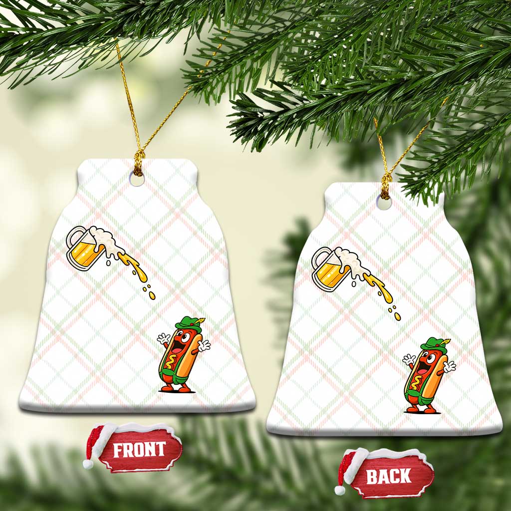 Funny Sausage Waiting For Beer Ceramic Ornament Oktoberfest Gift