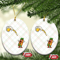 Funny Sausage Waiting For Beer Ceramic Ornament Oktoberfest Gift