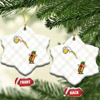 Funny Sausage Waiting For Beer Ceramic Ornament Oktoberfest Gift