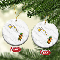 Funny Sausage Waiting For Beer Ceramic Ornament Oktoberfest Gift