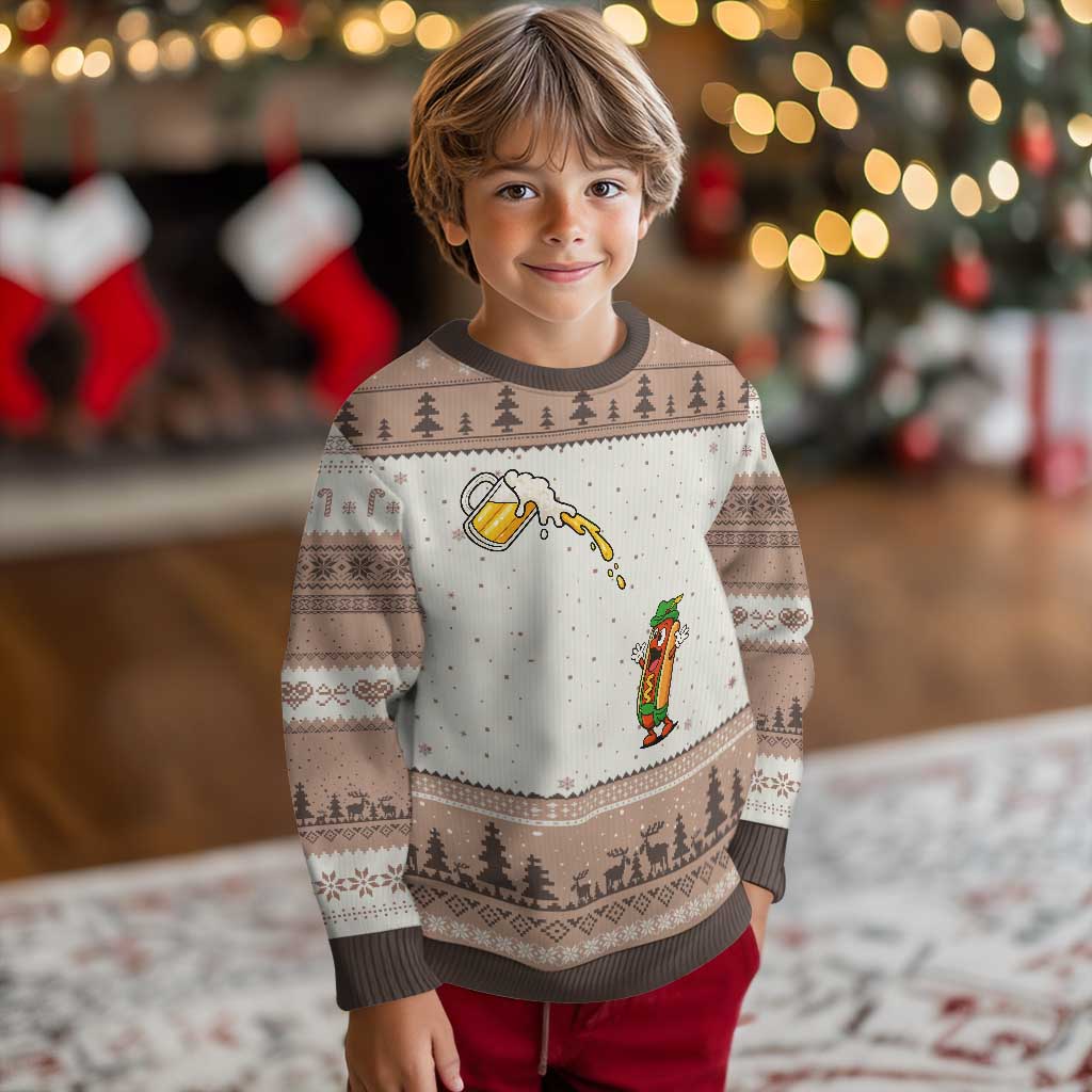 Funny Sausage Waiting For Beer Ugly Christmas Sweater Oktoberfest Gift