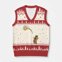 Funny Sausage Waiting For Beer V-Neck Knit Sweater Vest Oktoberfest Gift