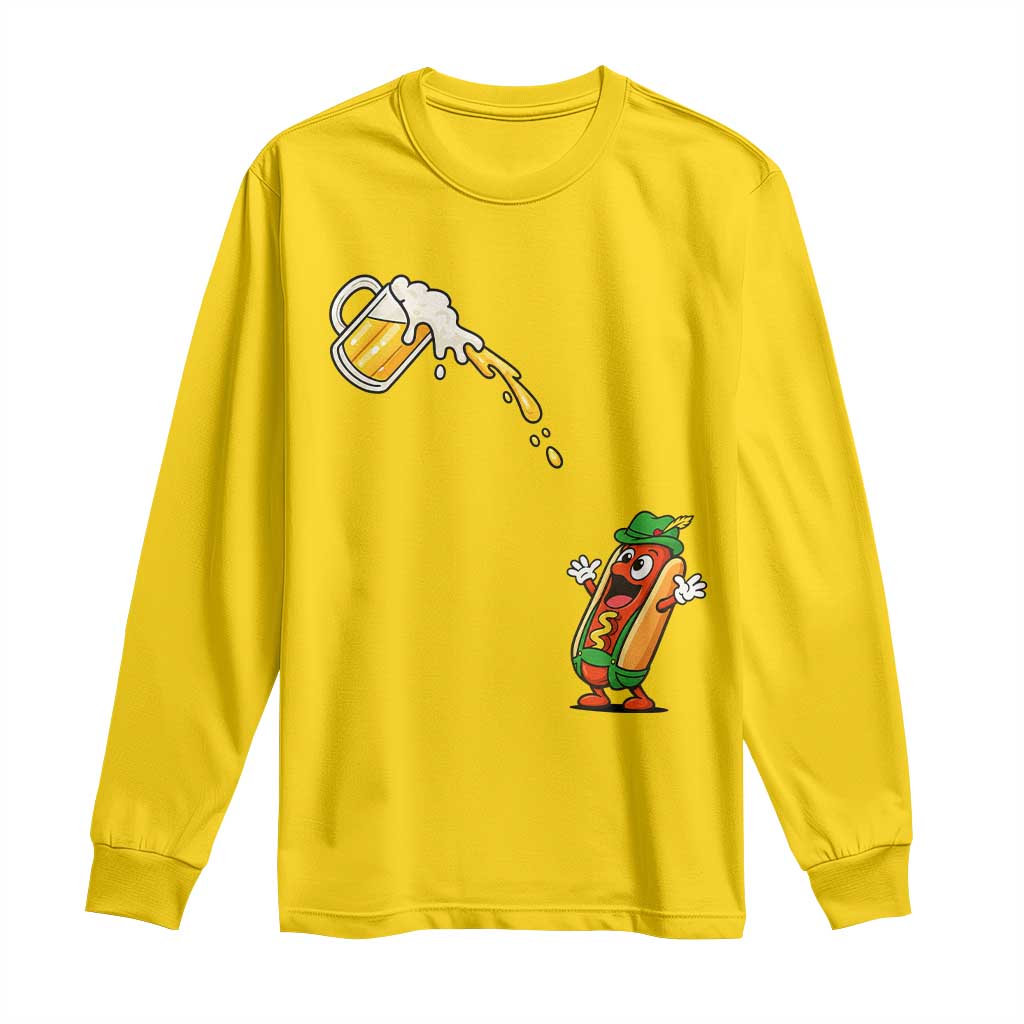 Funny Sausage Waiting For Beer Long Sleeve Shirt Oktoberfest Gift