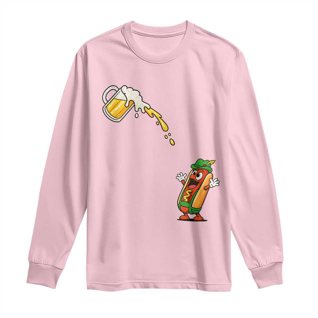 Funny Sausage Waiting For Beer Long Sleeve Shirt Oktoberfest Gift