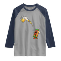 Funny Sausage Waiting For Beer Raglan Shirt Oktoberfest Gift