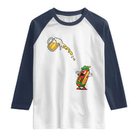 Funny Sausage Waiting For Beer Raglan Shirt Oktoberfest Gift