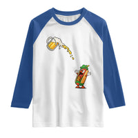 Funny Sausage Waiting For Beer Raglan Shirt Oktoberfest Gift