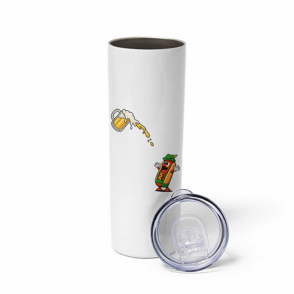 Funny Sausage Waiting For Beer Skinny Tumbler Oktoberfest Gift