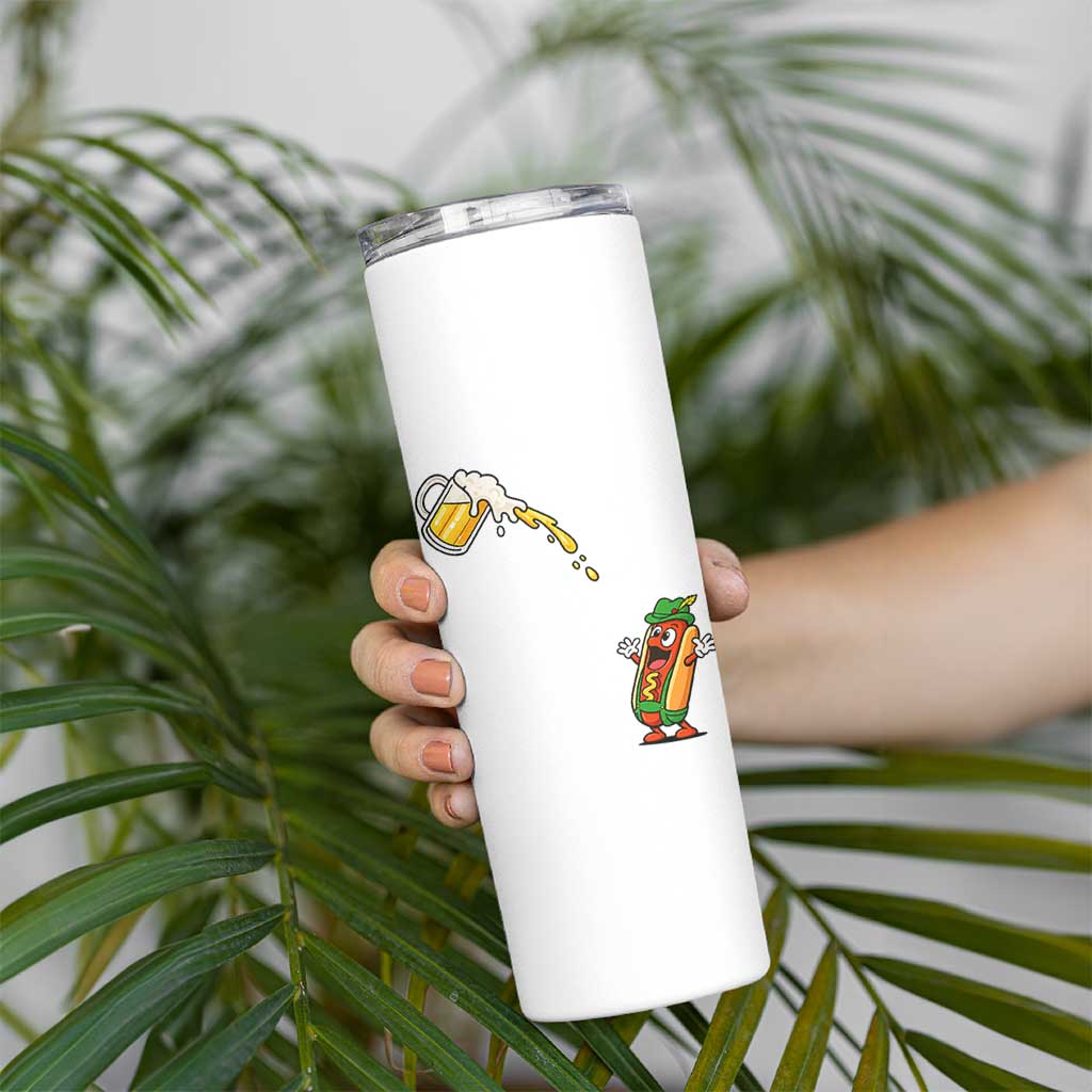 Funny Sausage Waiting For Beer Skinny Tumbler Oktoberfest Gift