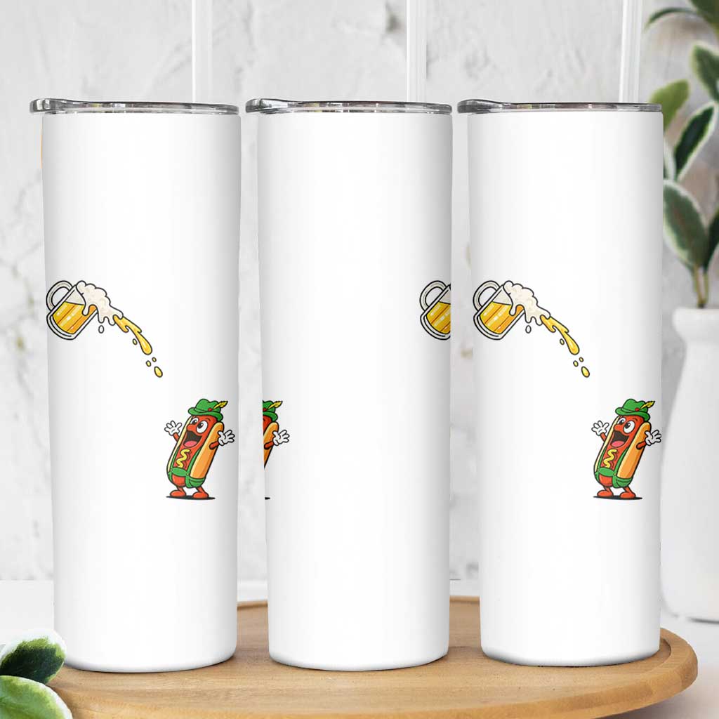 Funny Sausage Waiting For Beer Skinny Tumbler Oktoberfest Gift