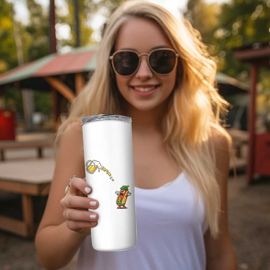Funny Sausage Waiting For Beer Skinny Tumbler Oktoberfest Gift