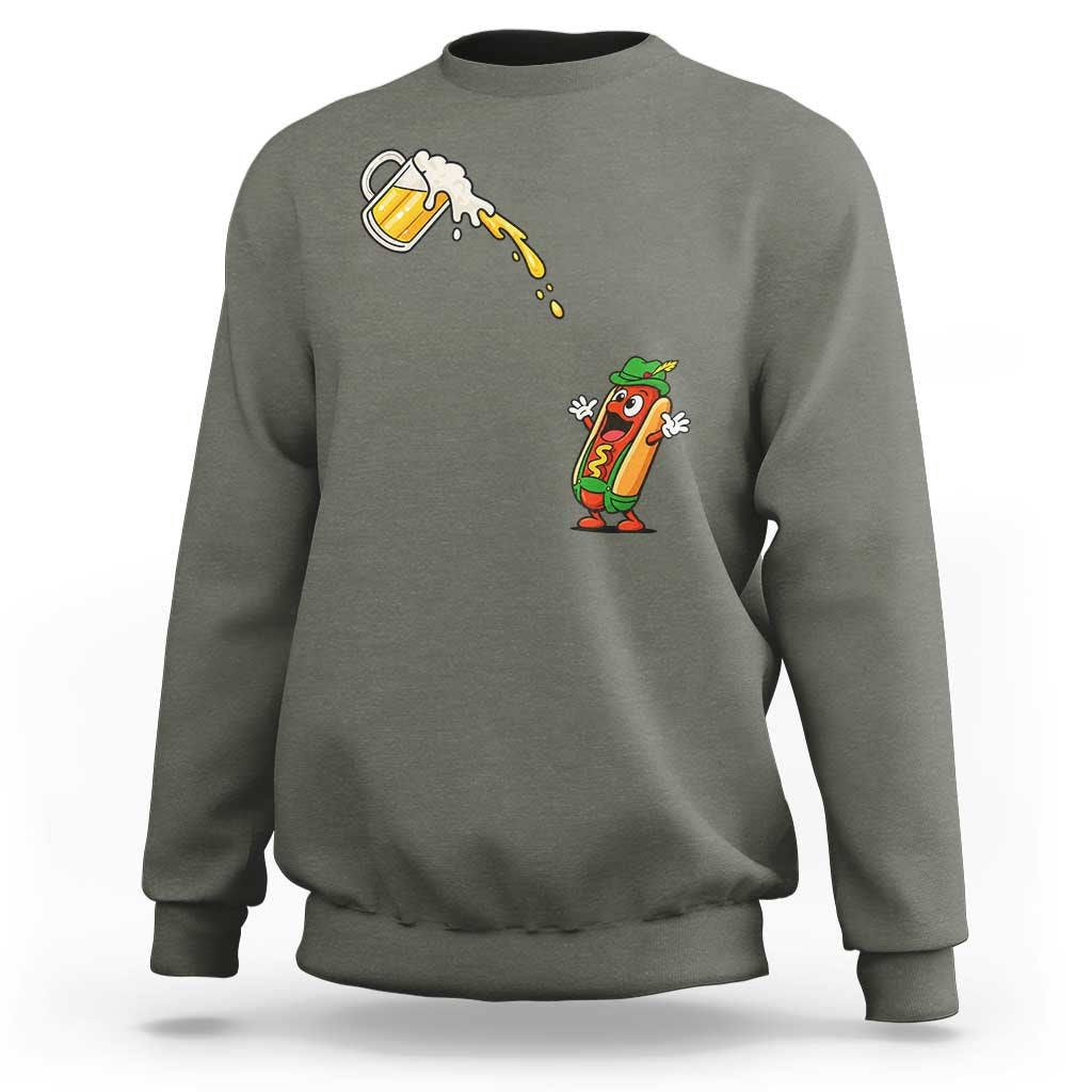 Funny Sausage Waiting For Beer Sweatshirt Oktoberfest Gift