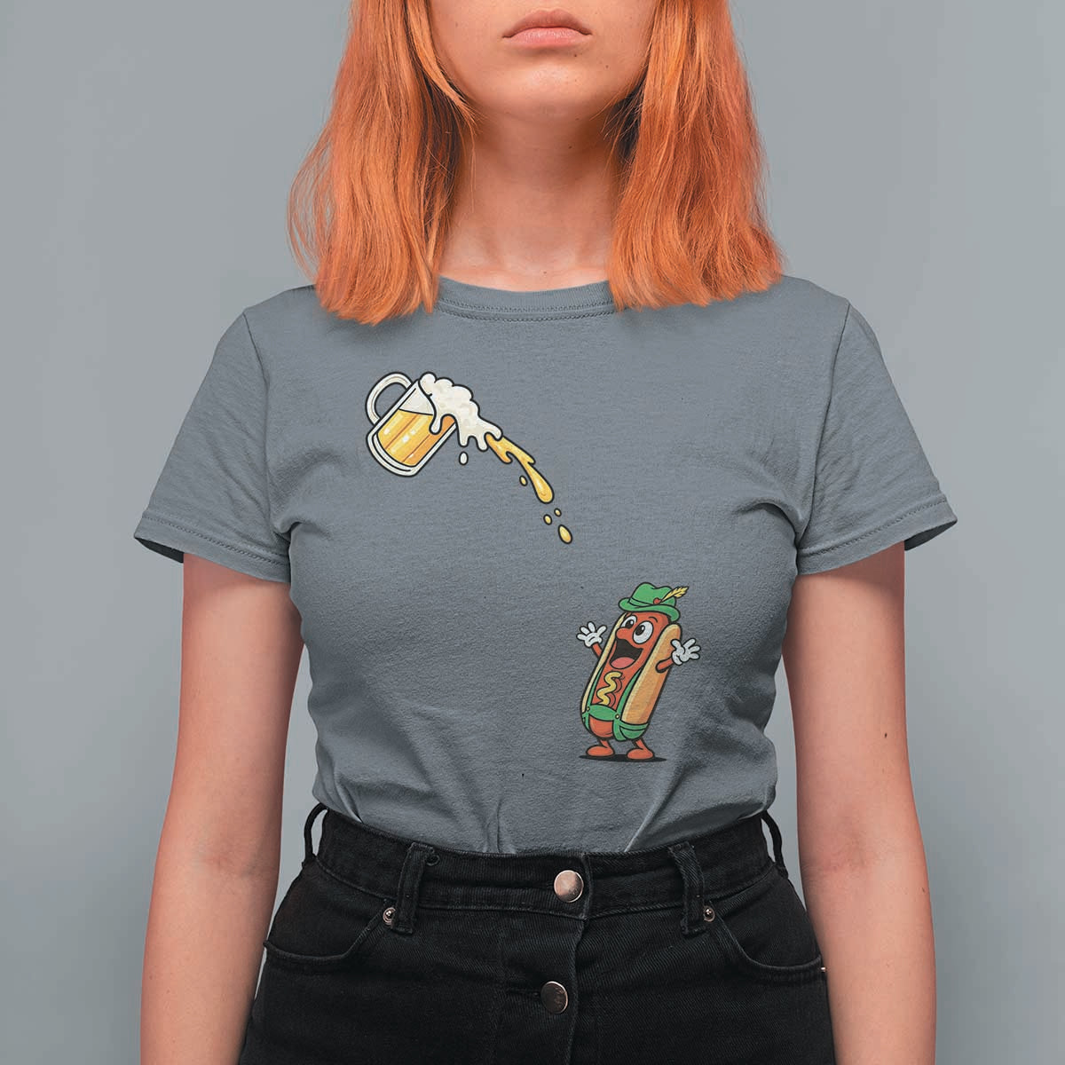 Funny Sausage Waiting For Beer T Shirt For Women Oktoberfest Gift