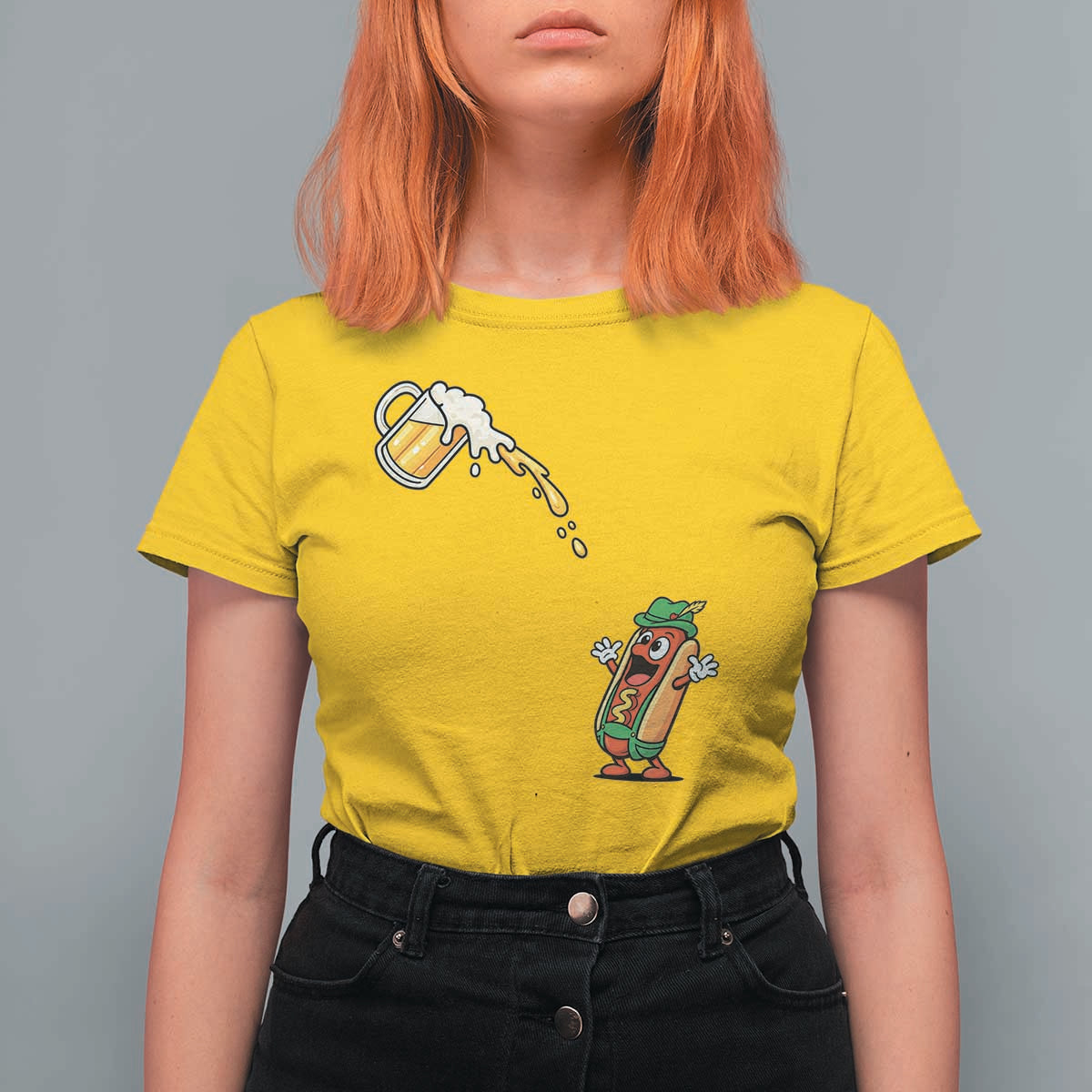 Funny Sausage Waiting For Beer T Shirt For Women Oktoberfest Gift