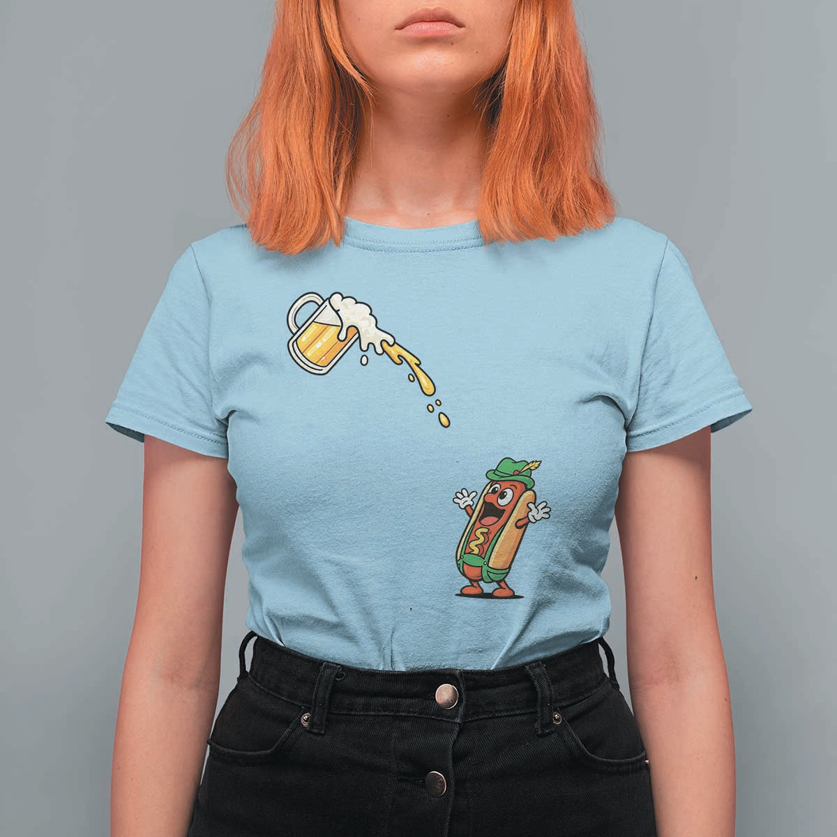 Funny Sausage Waiting For Beer T Shirt For Women Oktoberfest Gift