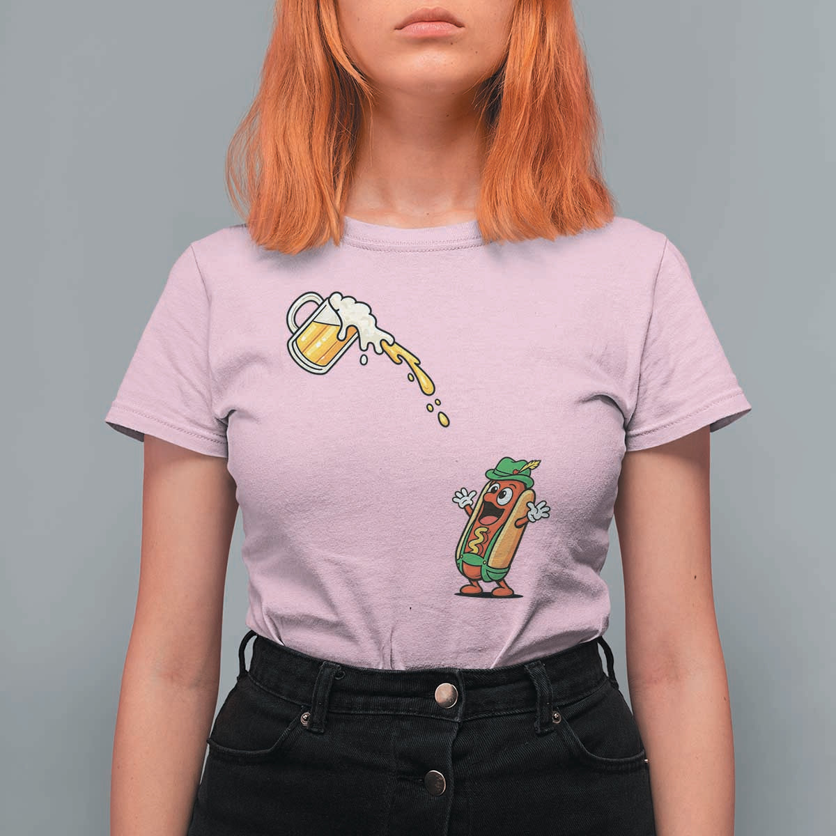 Funny Sausage Waiting For Beer T Shirt For Women Oktoberfest Gift
