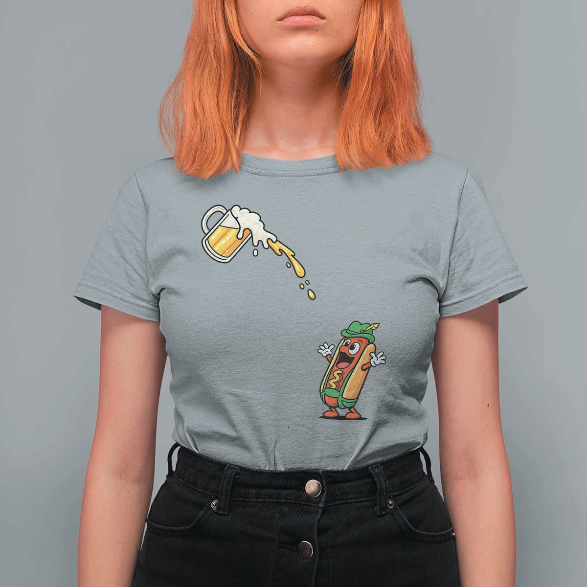Funny Sausage Waiting For Beer T Shirt For Women Oktoberfest Gift