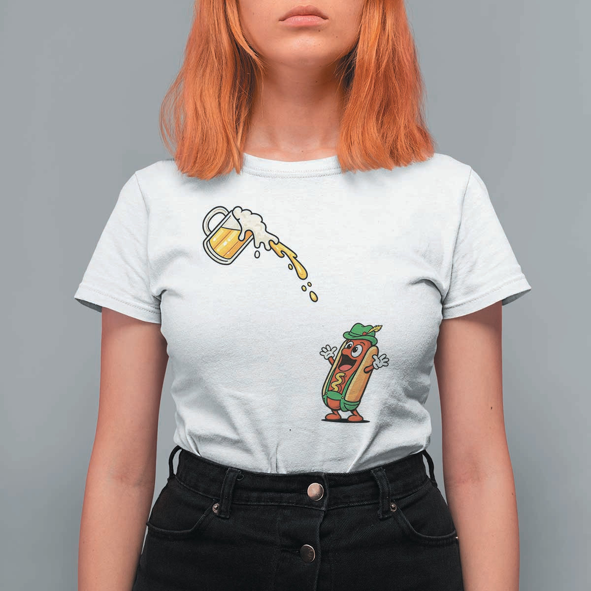 Funny Sausage Waiting For Beer T Shirt For Women Oktoberfest Gift