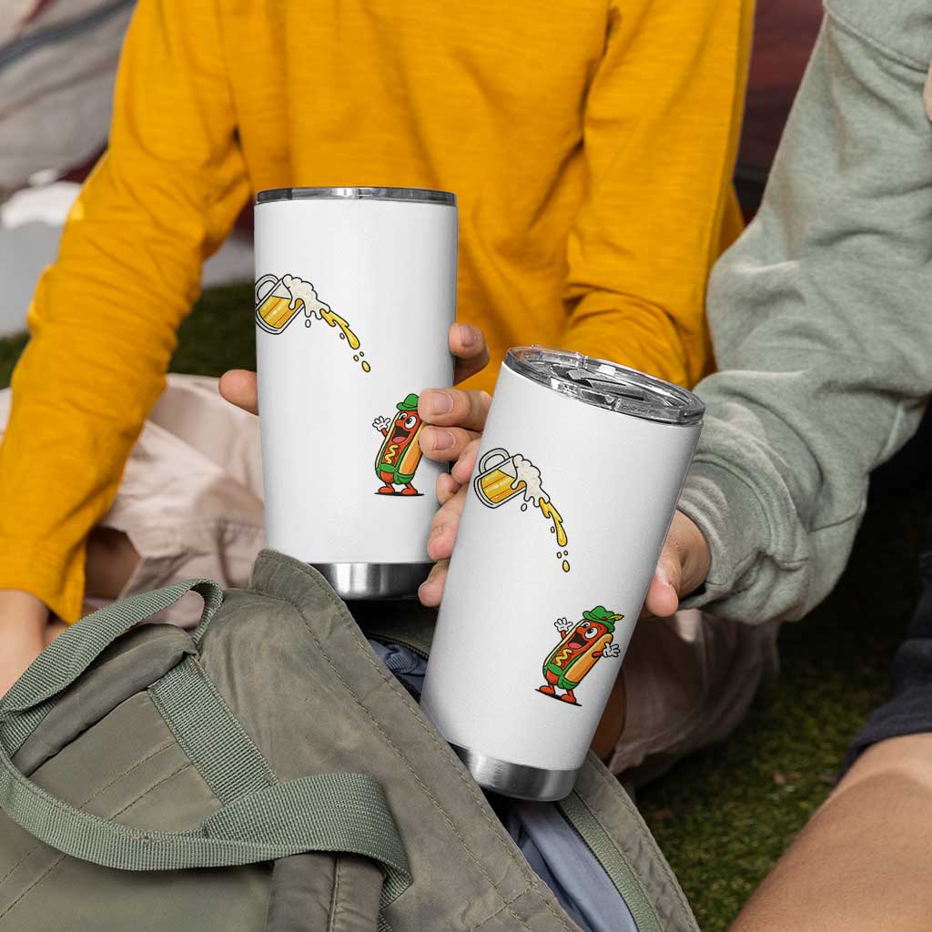 Funny Sausage Waiting For Beer Tumbler Cup Oktoberfest Gift