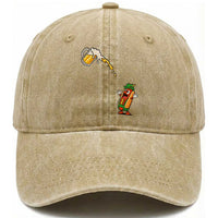 Funny Sausage Waiting For Beer Washed Cotton Baseball Cap Oktoberfest Gift