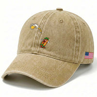 Funny Sausage Waiting For Beer Washed Cotton Baseball Cap Oktoberfest Gift