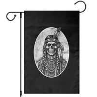 Vintage Gothic Skull Warrior Garden Flag Native American Feather Chief