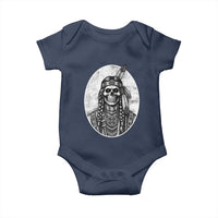 Vintage Gothic Skull Warrior Baby Onesie Native American Feather Chief