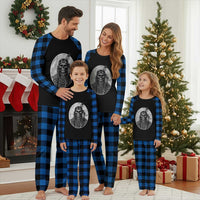 Vintage Gothic Skull Warrior Plaid Pajama Set Native American Feather Chief