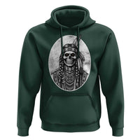 Vintage Gothic Skull Warrior Hoodie Native American Feather Chief