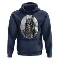 Vintage Gothic Skull Warrior Hoodie Native American Feather Chief