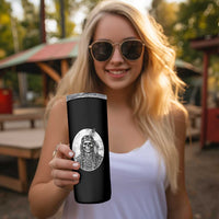 Vintage Gothic Skull Warrior Skinny Tumbler Native American Feather Chief