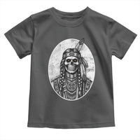 Vintage Gothic Skull Warrior Toddler T Shirt Native American Feather Chief