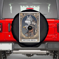 Sitting Bull Native American Chief Spare Tire Cover Vintage Tarot Card Illustration