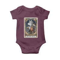 Sitting Bull Native American Chief Baby Onesie Vintage Tarot Card Illustration