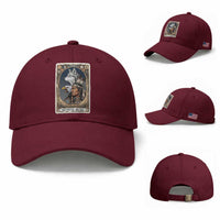 Sitting Bull Native American Chief Baseball Cap Vintage Tarot Card Illustration